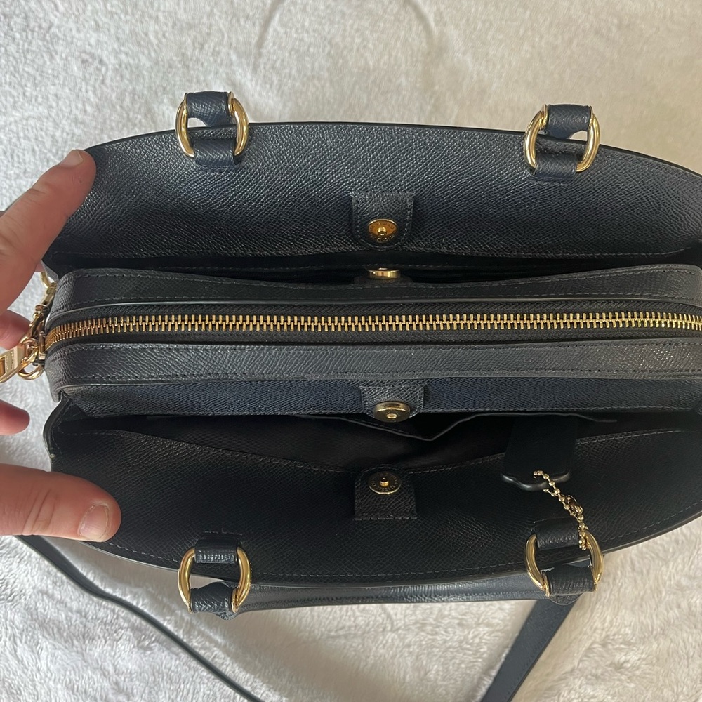 Coach Navy Leather Tote Bag - Picture 5 of 7